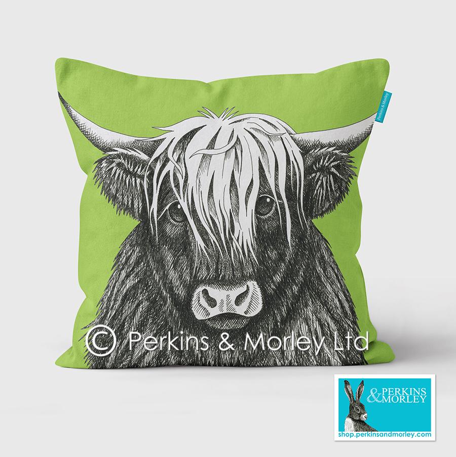 Animal Ink Highland Cow Cushion
