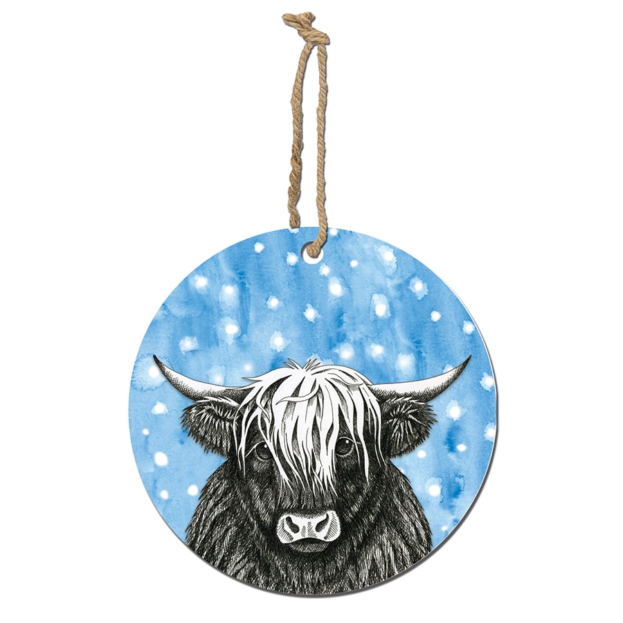 Highland Cow Animal Ink Xmas Decoration