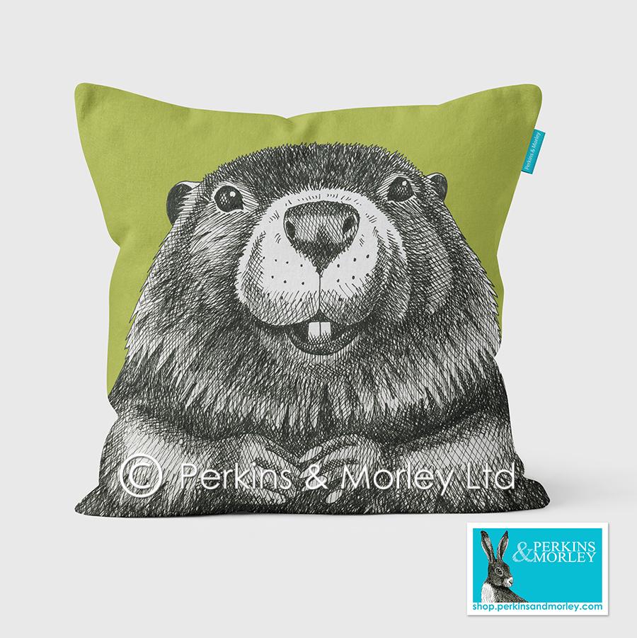 Animal Ink Beaver Cushion