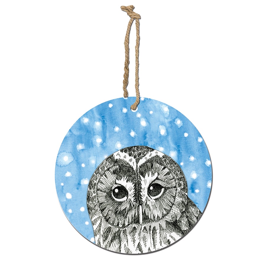 Owl Animal Ink Xmas Decoration