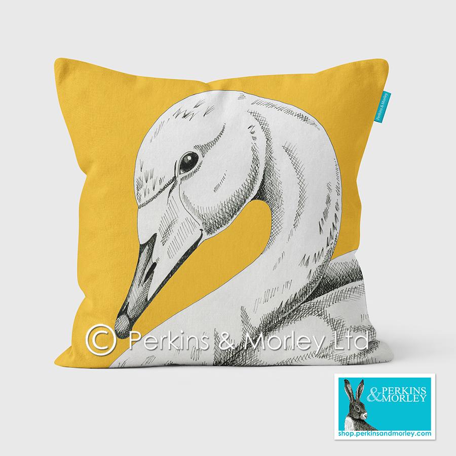 Animal Ink Whooper Swan Cushion