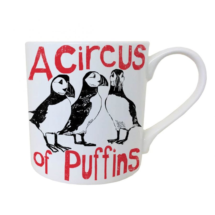 Circus of Puffins mug