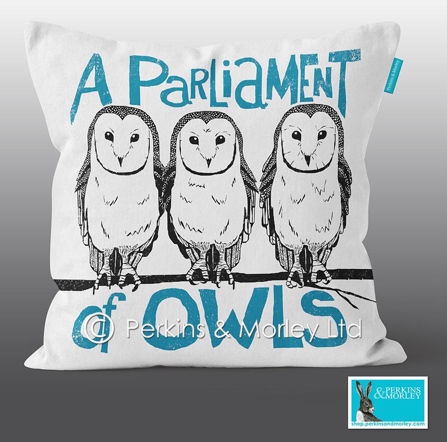 Parliament of Owls cushion