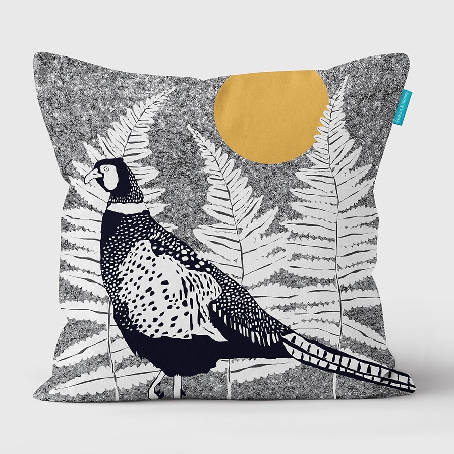 J2WILDER6cushgrey-Pheasant-cushion-photo-grey-background-square-web