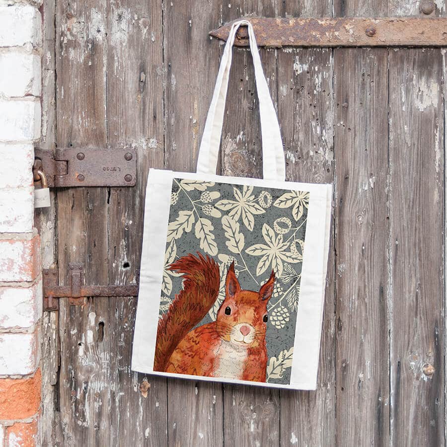 Squirrel Wild Wood canvas bag