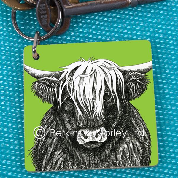 Hairy Highland Cow Keyring Cattle Scotland Bull Fun Keyring Gift #15762 