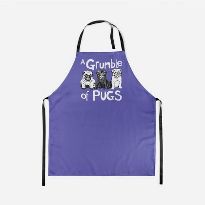 grumble of pugs purple apron