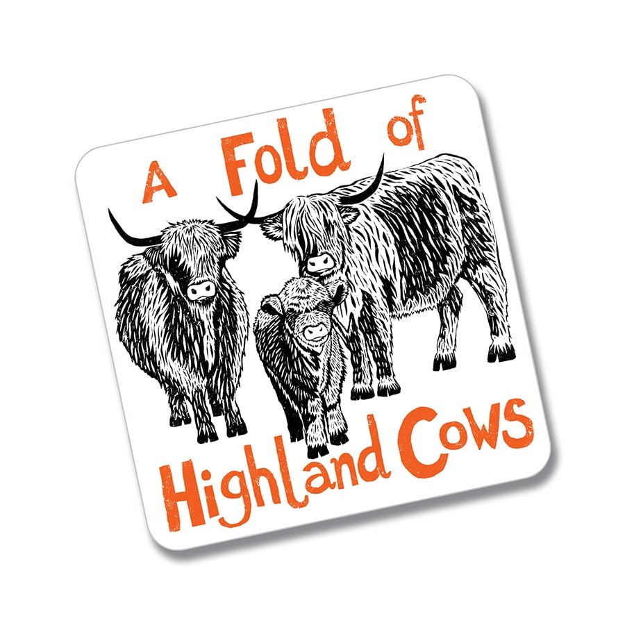 Fold of Highland Cows fridge magnet