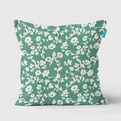Green Meadow Flowers cushion 