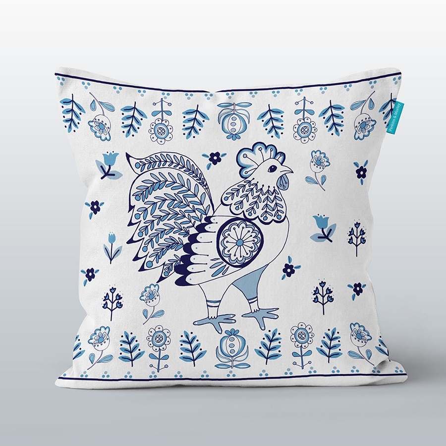 Delft Rooster cushion 