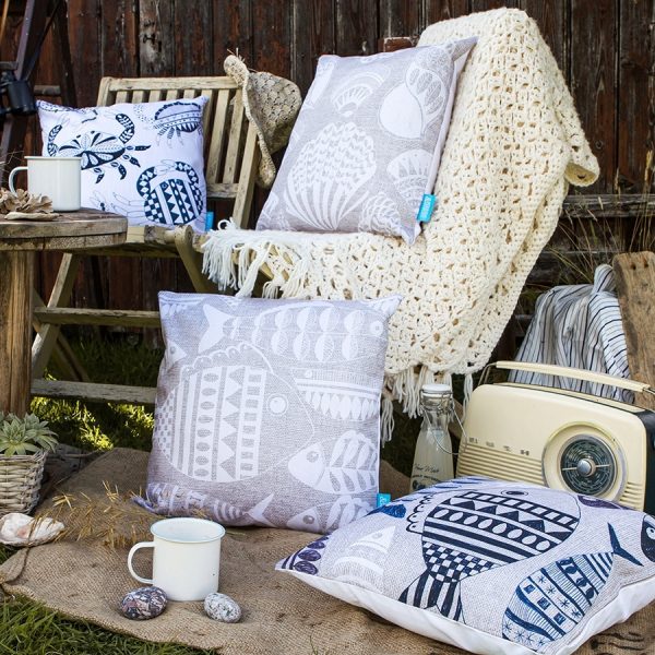 Scraffito outdoor cushions