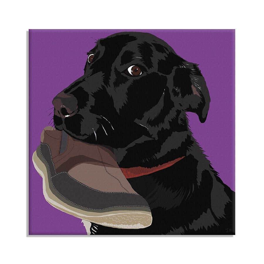dog shoe purple canvas