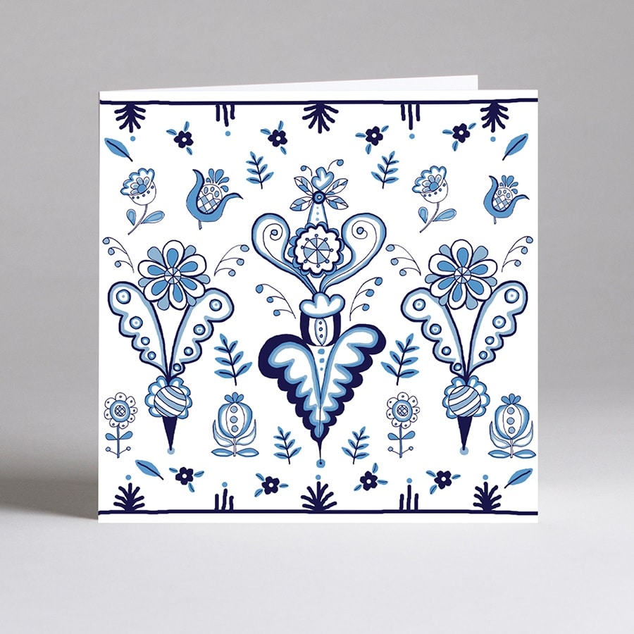 Delft floral card