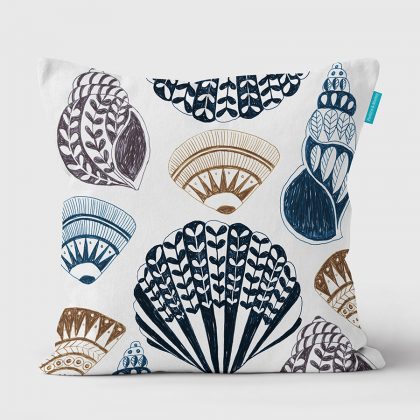 Shell on white outdoor cushion