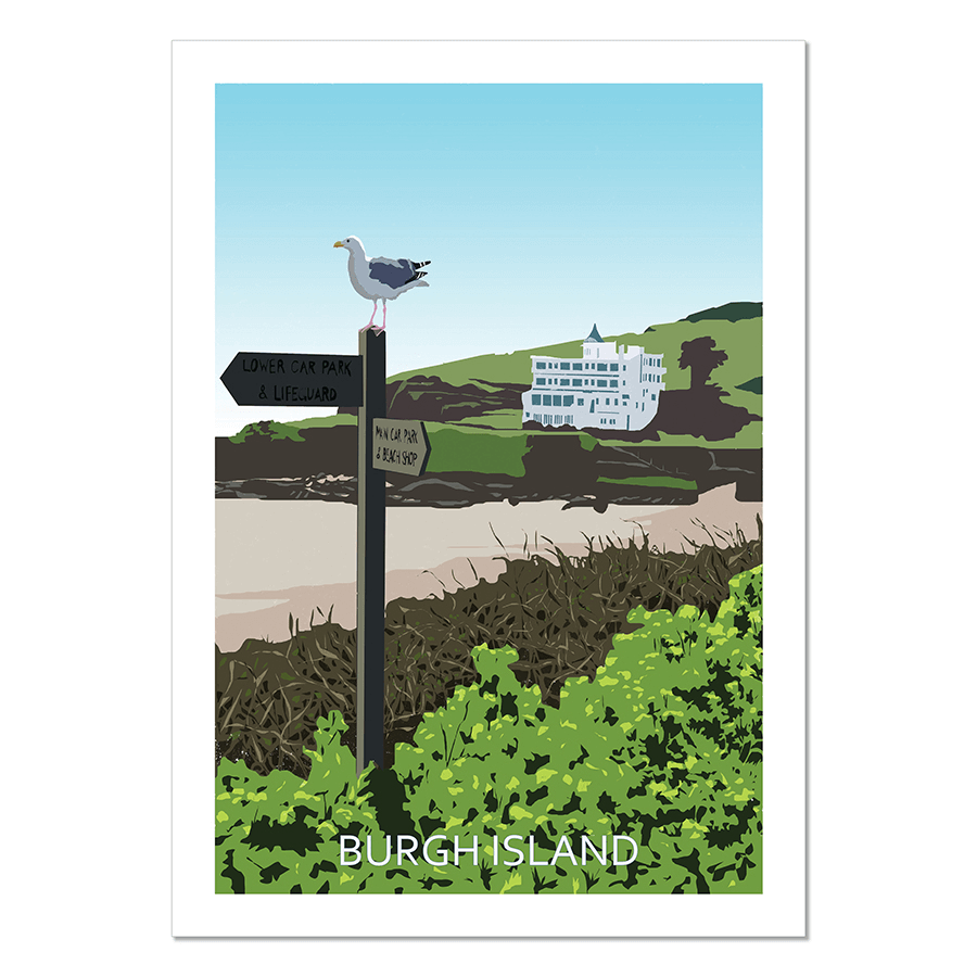 Burgh Island A4 Giclee Print