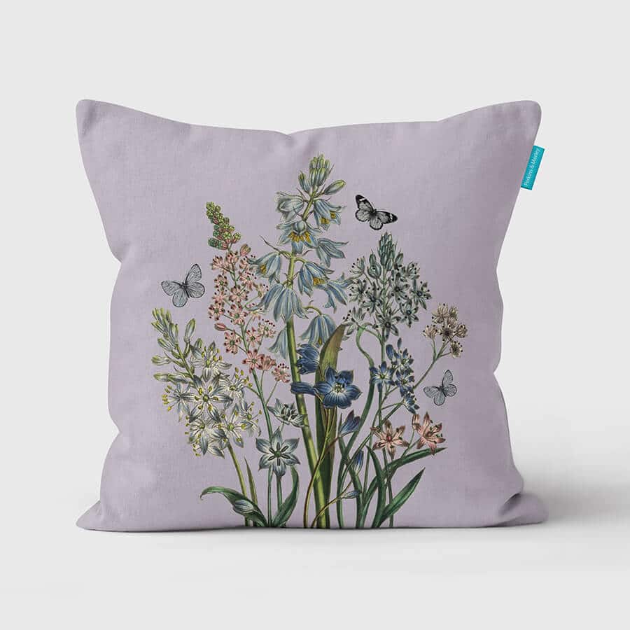 Lilac Spring Floral Cushion