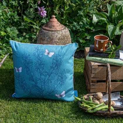 Rosemary Butterfly Aqua Cushion