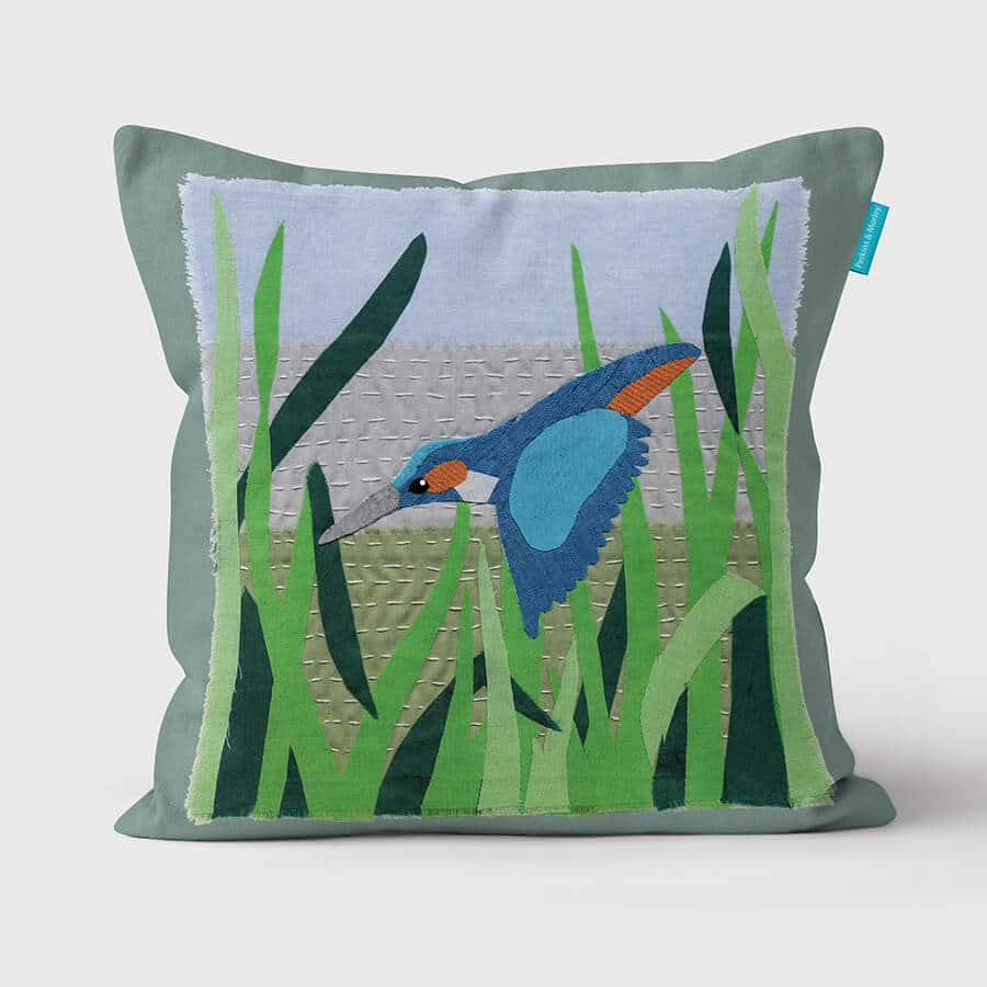 Kingfisher Cushion Material World