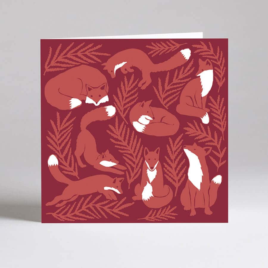 Foxes Card Hidden Forest