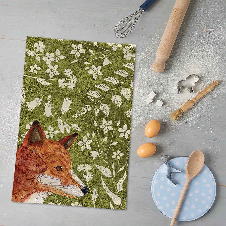 Fox Tea Towel Wild Wood Range