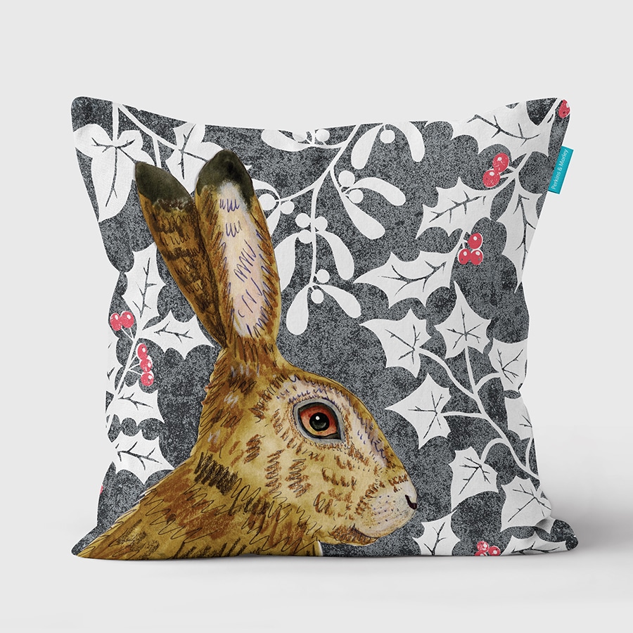 Hare Winter Cushion