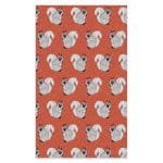 Squirrel Repeat Pattern Red Tea Towel