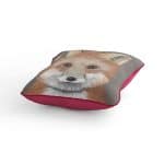Fox Cushion Call of the Wild with Scarlet piping and hot pink back