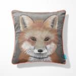 Fox Cushion Call of the Wild with orange piping
