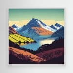 Snowy Peaks Canvas Print white frame