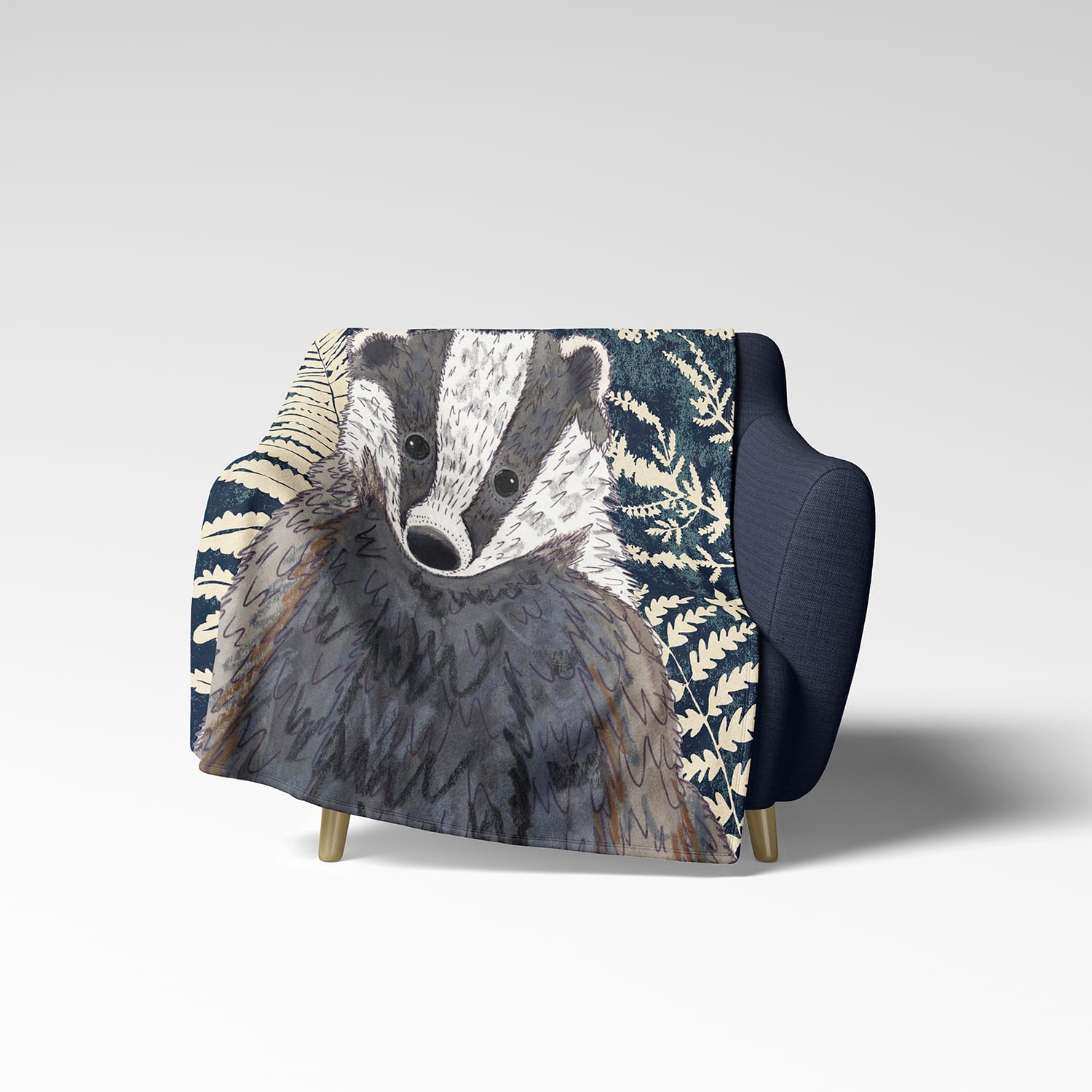 Sherpa Fleece Throw - Badger Design - Image 2