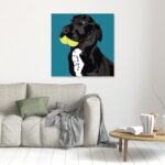 Dog With Tennis Balls Canvas Print