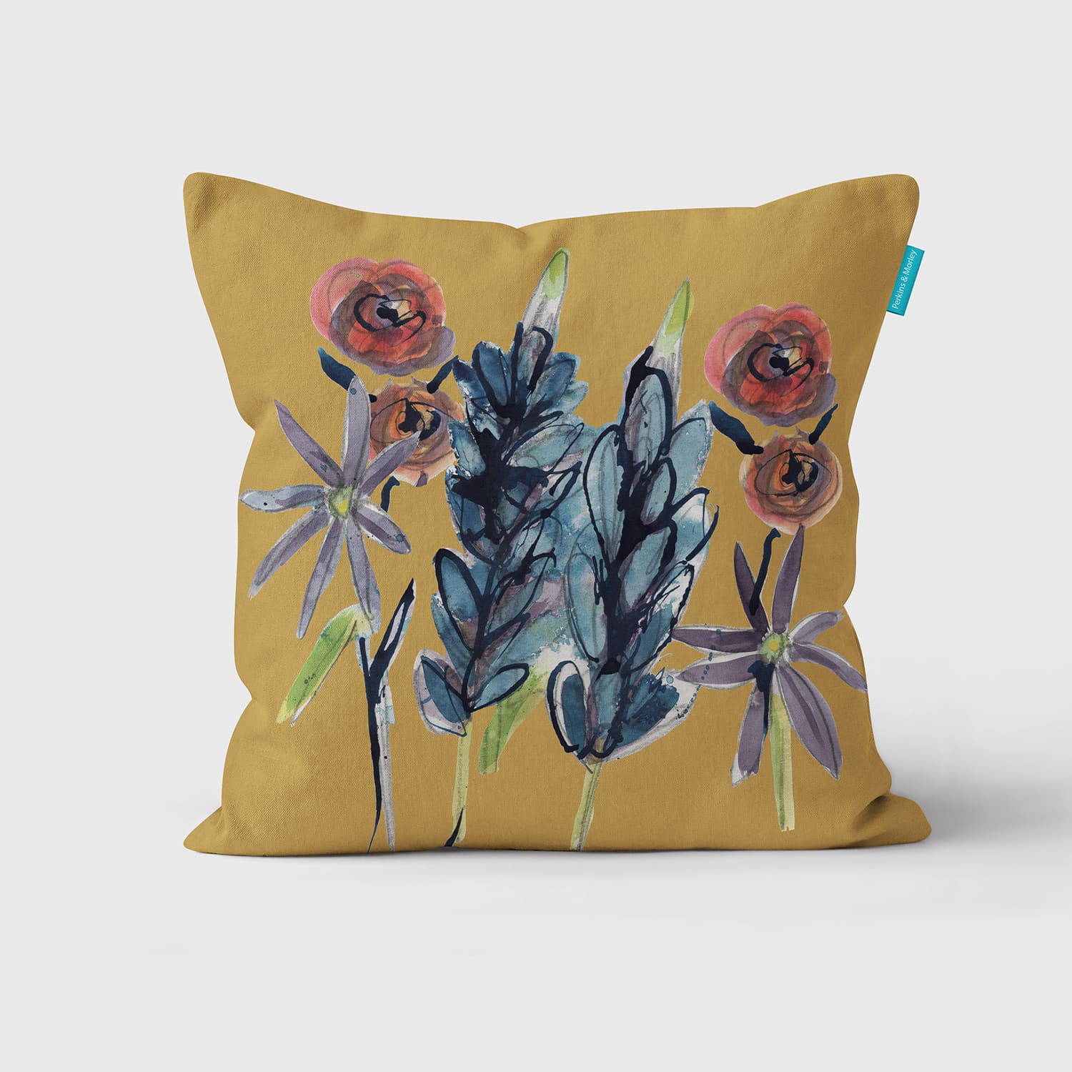 Cottage Border Honey Yellow Cushion